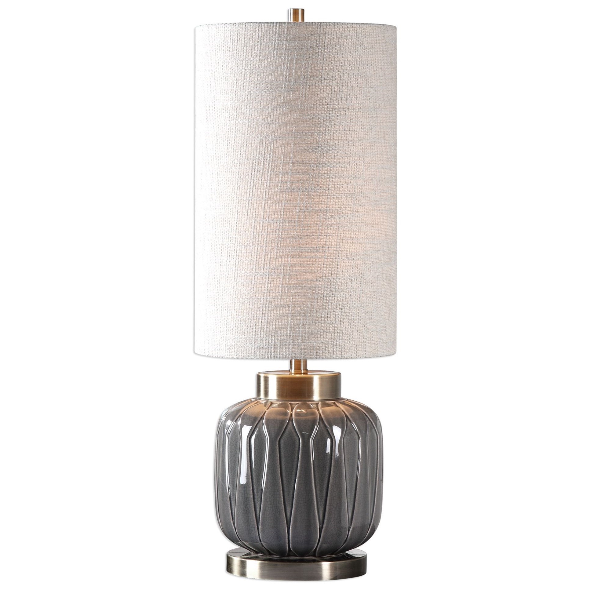 Zahlia Aged Gray Ceramic Lamp