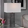 Uttermost Table Lamps Sanderson Metallic Charcoal Table Lamp