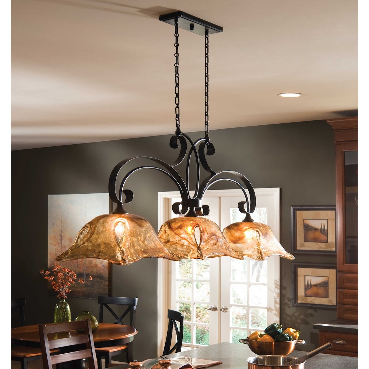 Uttermost Lighting Fixtures - Pendant Lights Vetraio 3-Light Kitchen Island