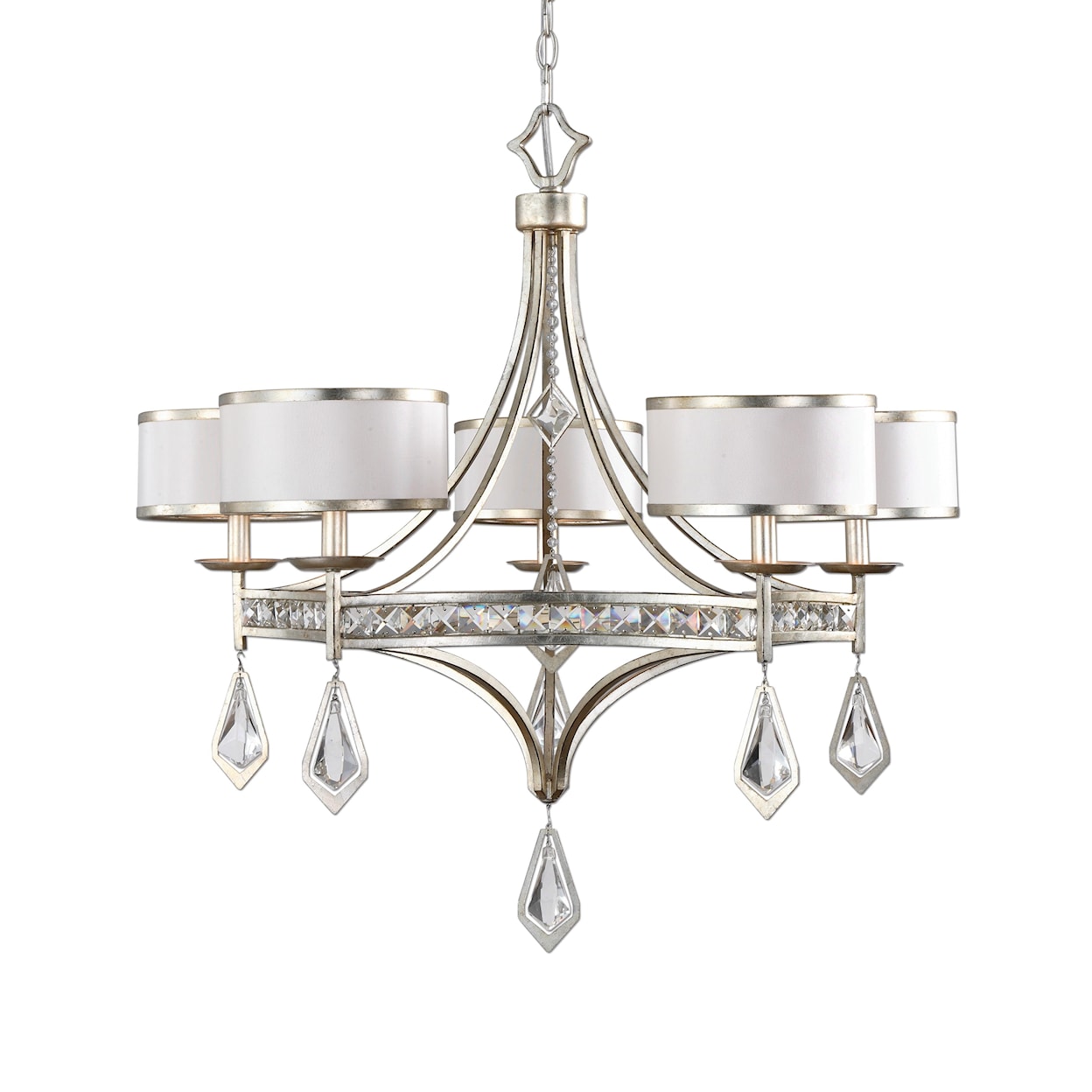 Uttermost Lighting Fixtures - Chandeliers Tamworth 5 Light Silver Champagne Chandelier