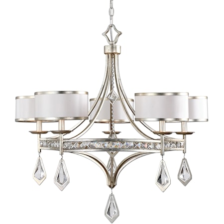 Tamworth 5 Light Silver Champagne Chandelier