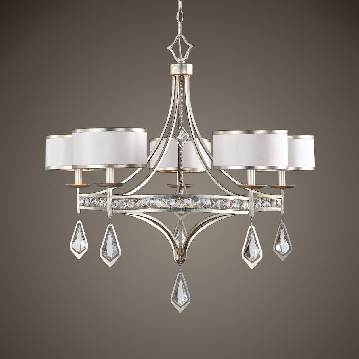 Uttermost Lighting Fixtures - Chandeliers Tamworth 5 Light Silver Champagne Chandelier