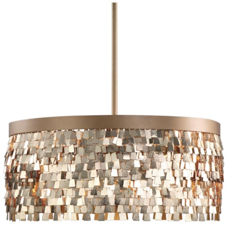 Tillie 3 Light Textured Gold Pendant