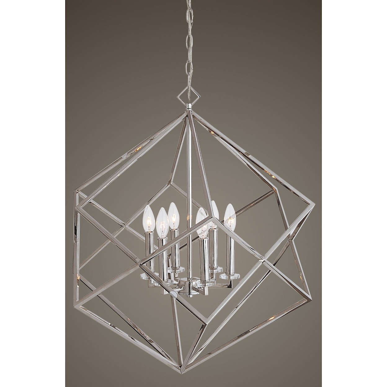 Uttermost Lighting Fixtures - Pendant Lights Euclid 6 Light Nickel Cube Pendant