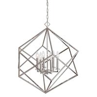 Euclid 6 Light Nickel Cube Pendant