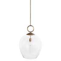 Calix Large Blown Glass 1 Light Pendant