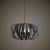 Uttermost Lighting Fixtures - Pendant Lights Thales Black Geometric 3 Light Pen