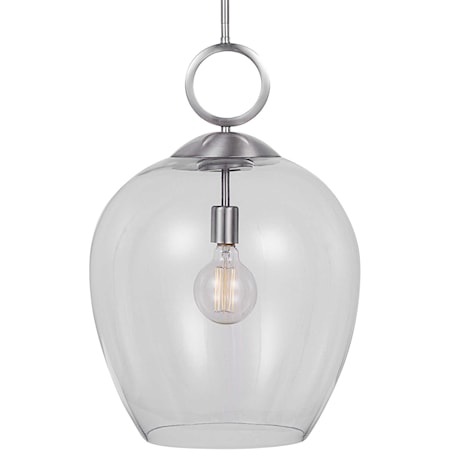 Calix Nickel 1 Light Glass Pendant