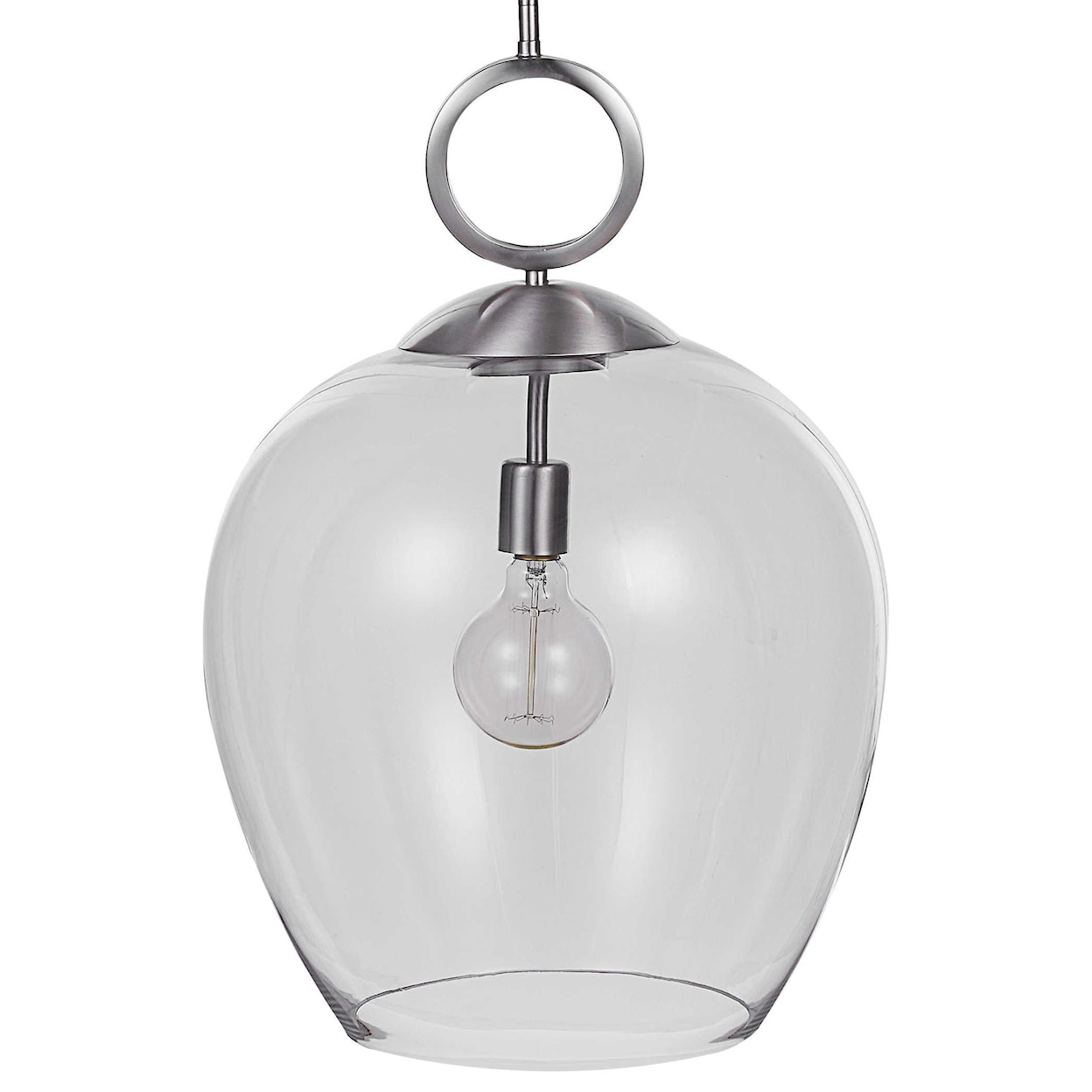 Uttermost Lighting Fixtures - Pendant Lights Calix Nickel 1 Light Glass Pendant