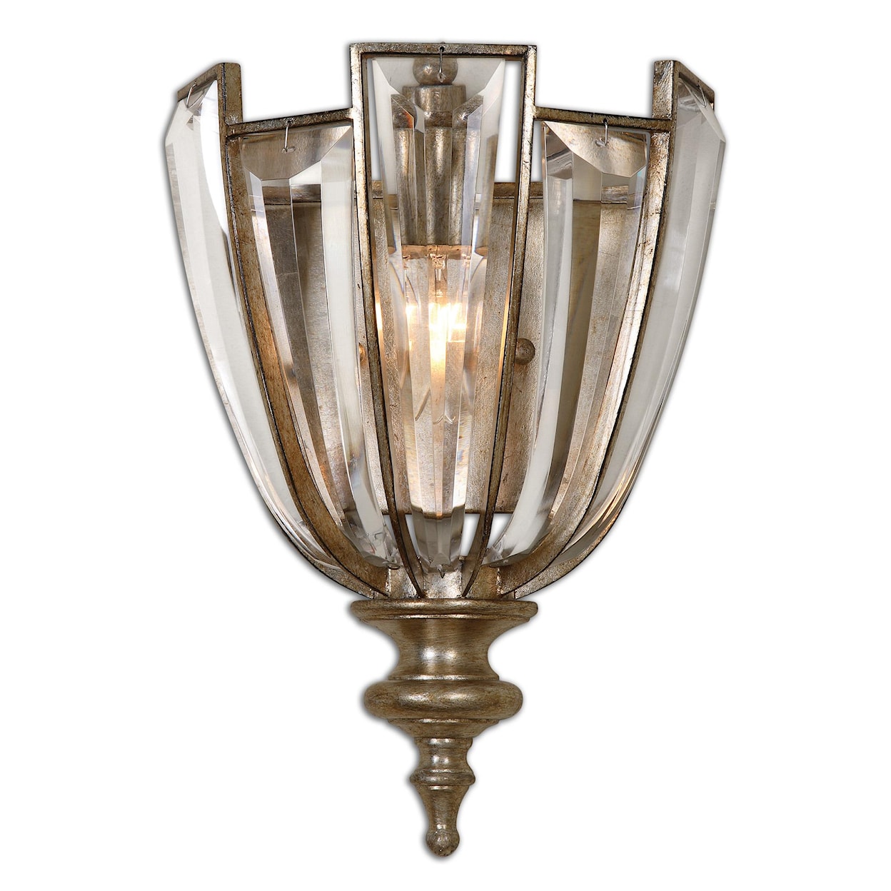 Uttermost Lighting Fixtures - Wall Sconces Uttermost Vicentina 1 Light Crystal Wall Sco