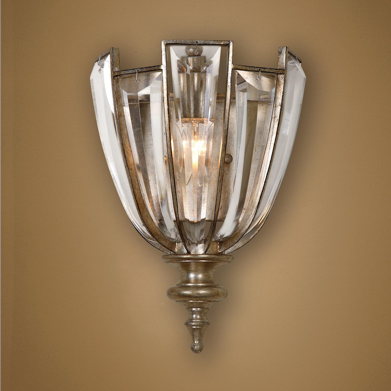 Uttermost Lighting Fixtures - Wall Sconces Uttermost Vicentina 1 Light Crystal Wall Sco