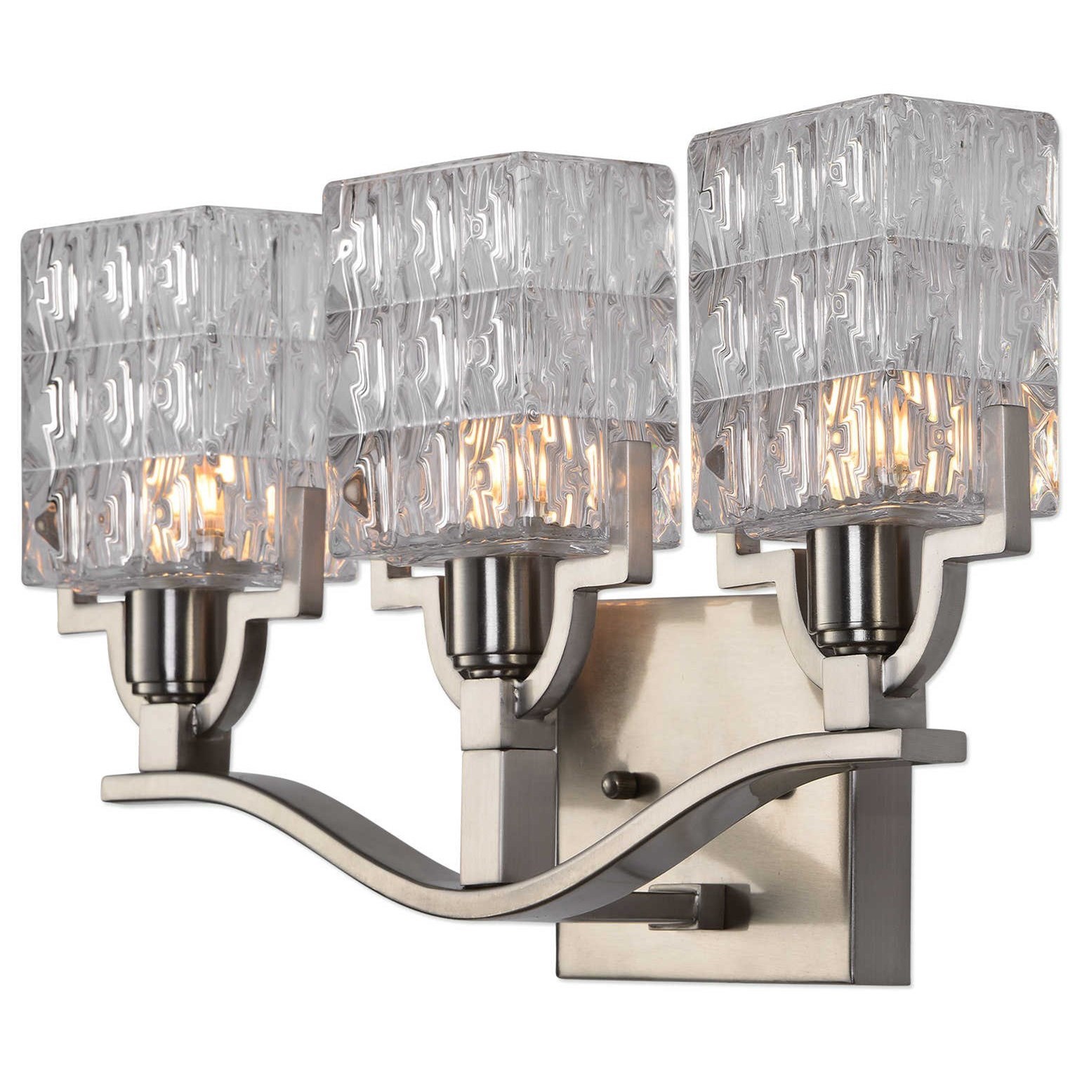 Uttermost Lighting Fixtures - Wall Sconces Copeman Brushed Nickel 3 Light Vanity Strip