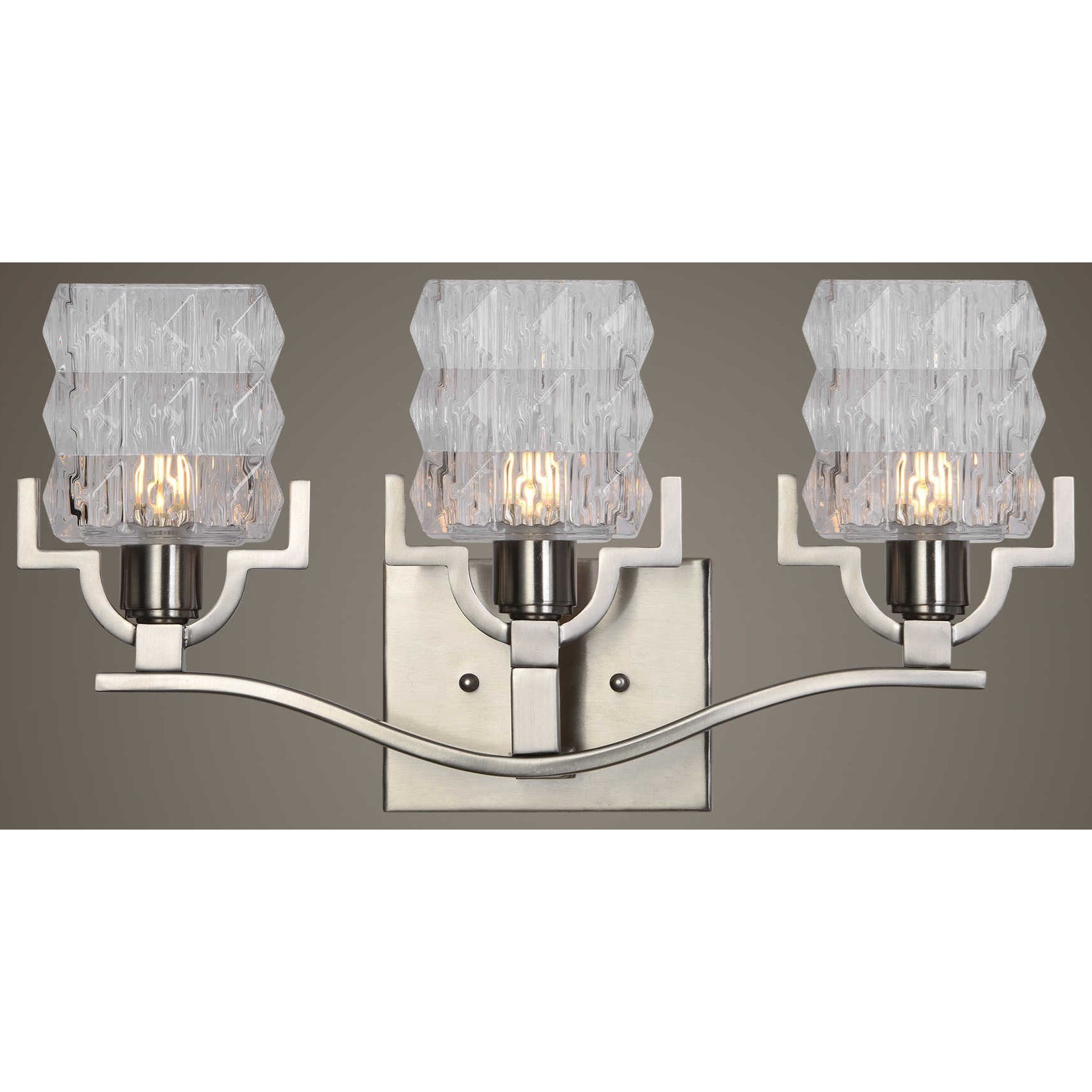 Uttermost Lighting Fixtures - Wall Sconces Copeman Brushed Nickel 3 Light Vanity Strip