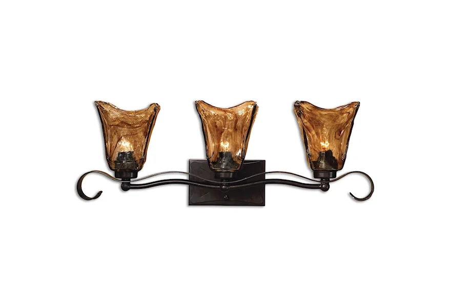 Lighting Fixtures - Wall Sconces Vetraio 3-Light Vantity Strip by Uttermost at Z & R Furniture