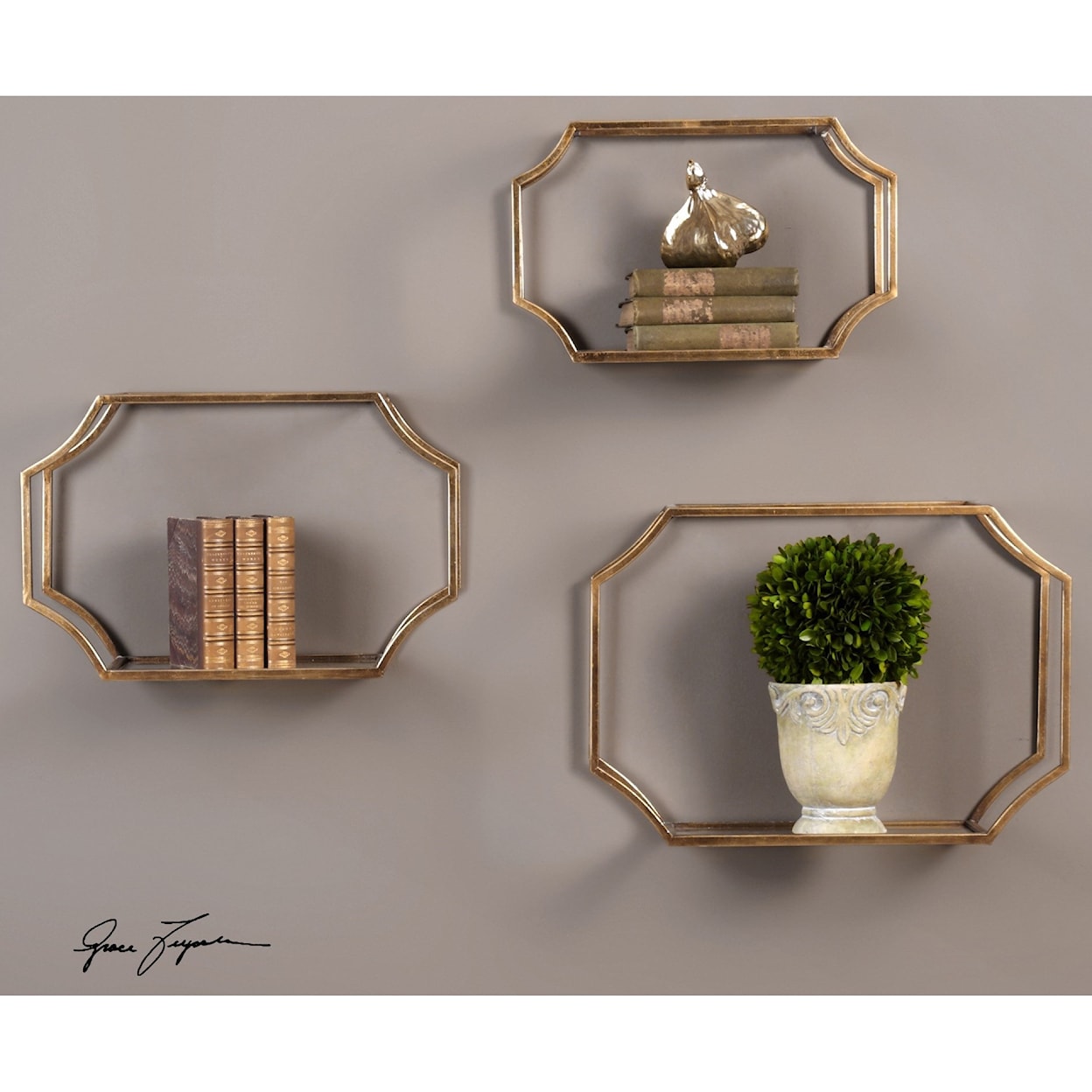 Uttermost Alternative Wall Decor Lindee Wall Shelves (Set of 3)