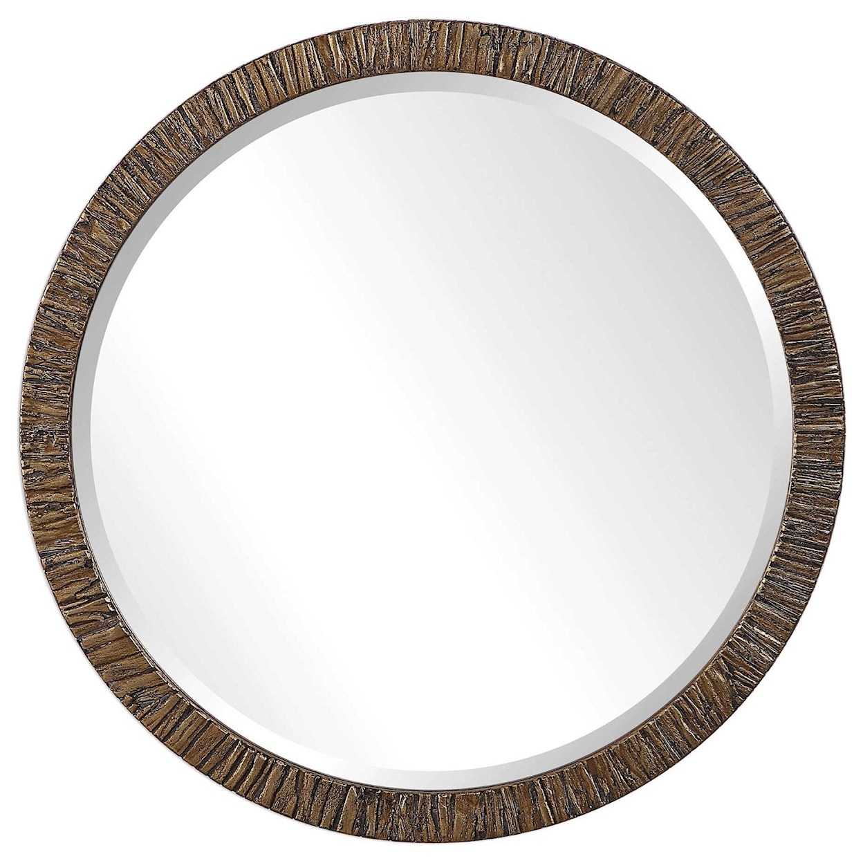 Uttermost Mirrors - Round Wayde Gold Bark Round Mirror