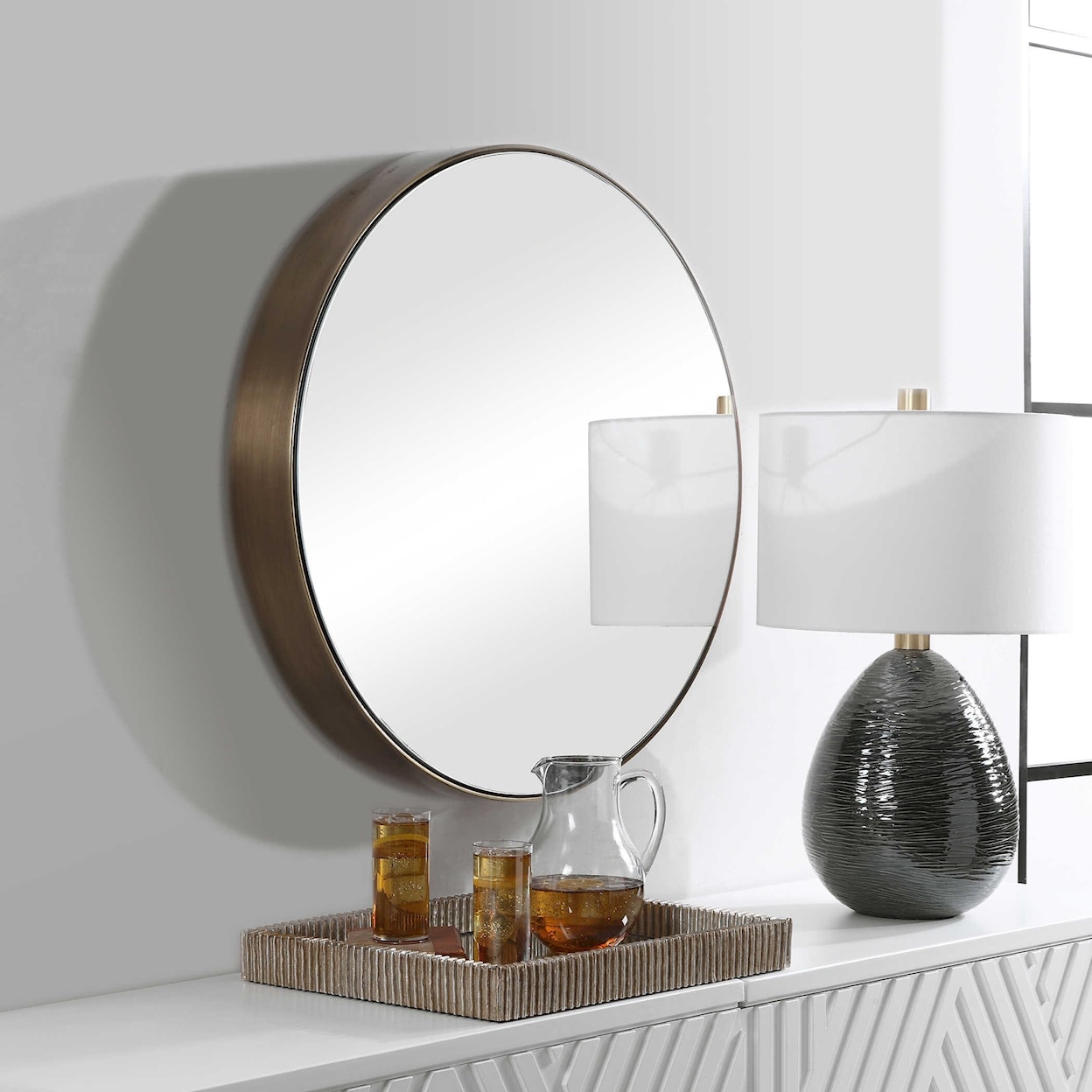 Uttermost Mirrors - Round Coulson Modern Round Mirror