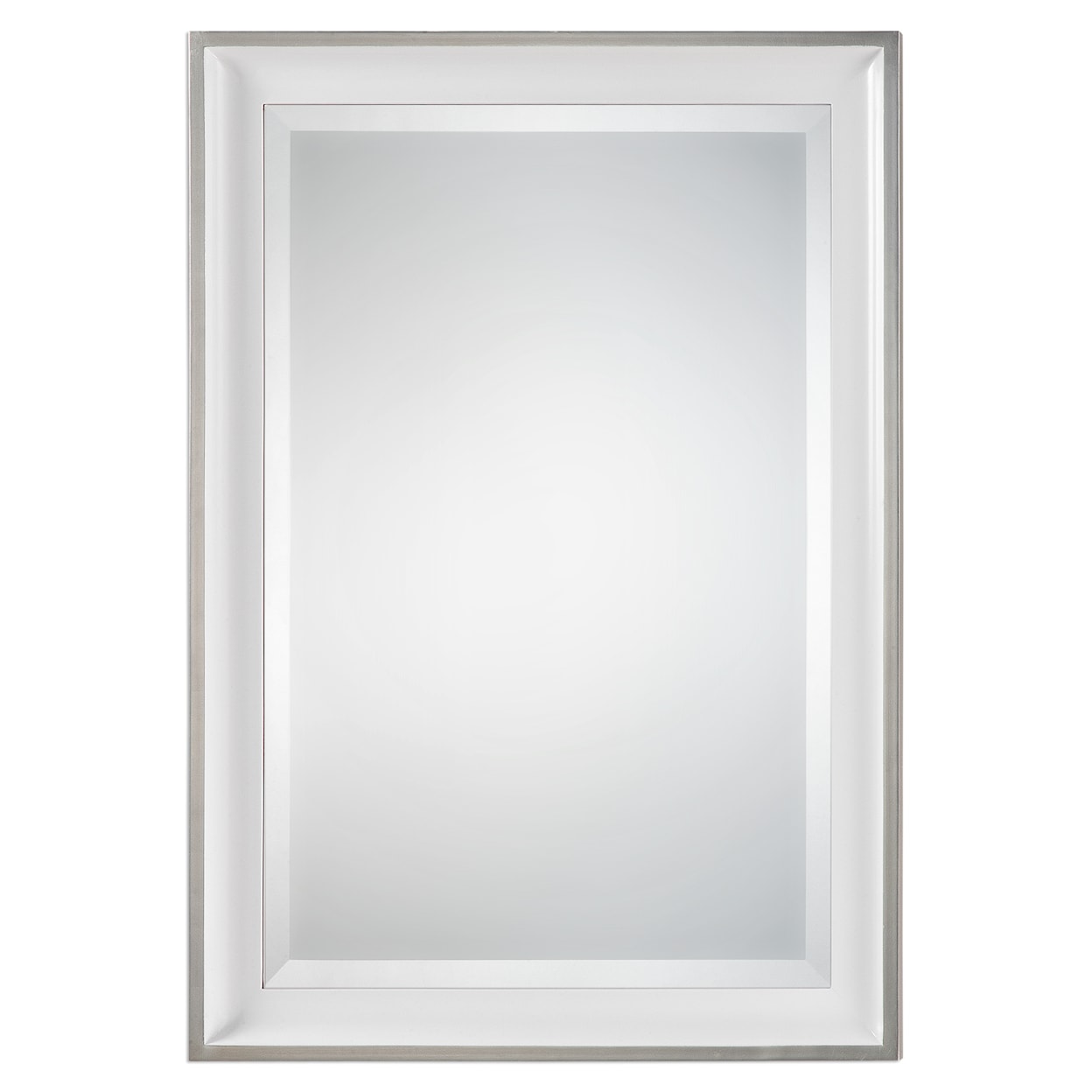 Uttermost Mirrors Lahvahn White Silver Mirror