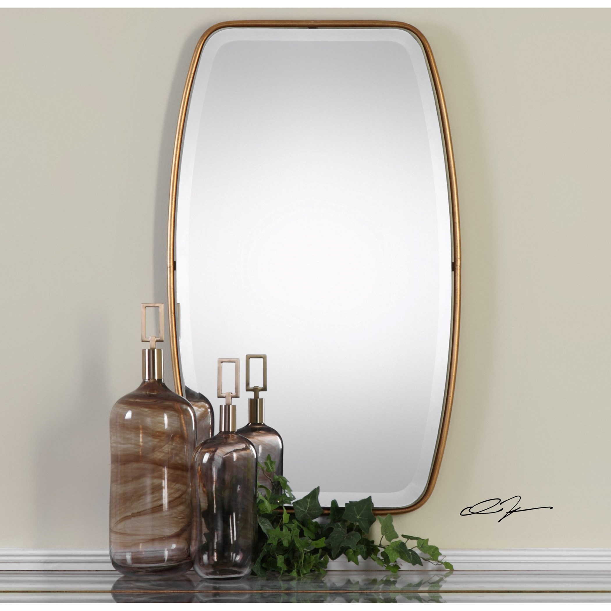 Uttermost Mirrors Canillo Antiqued Gold Mirror