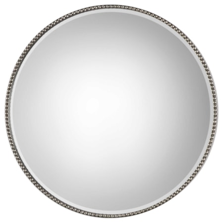 Stefania Beaded Round Mirror