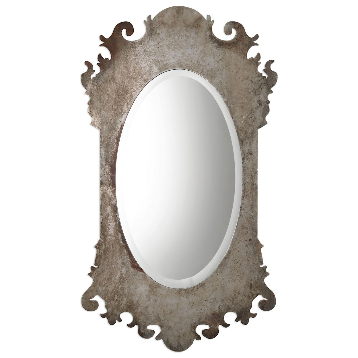 Uttermost Mirrors - Oval Vitravo Oxidized Silver Oval Mirror