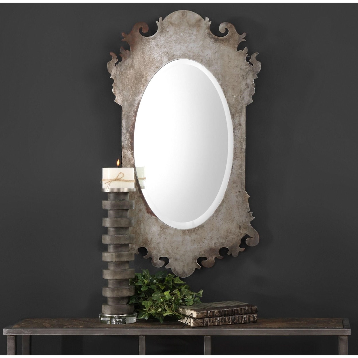 Uttermost Mirrors - Oval Vitravo Oxidized Silver Oval Mirror