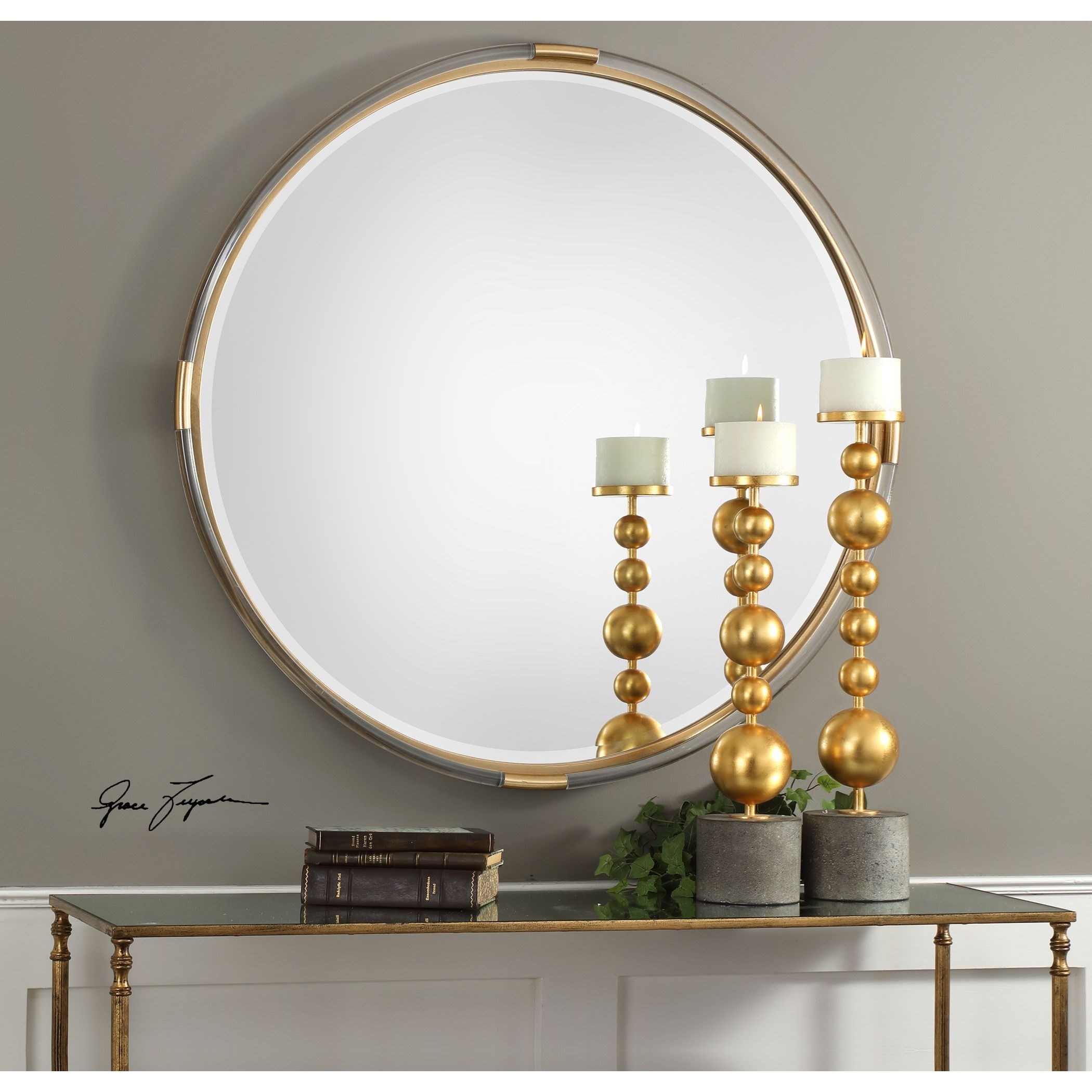 Mackai Round Gold Mirror