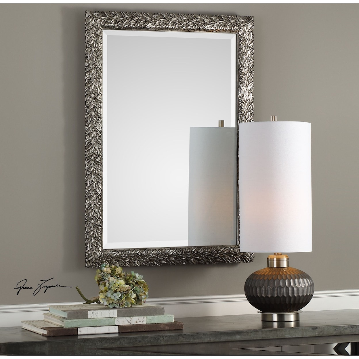 Uttermost Mirrors Evelina Silver Leaves Mirror