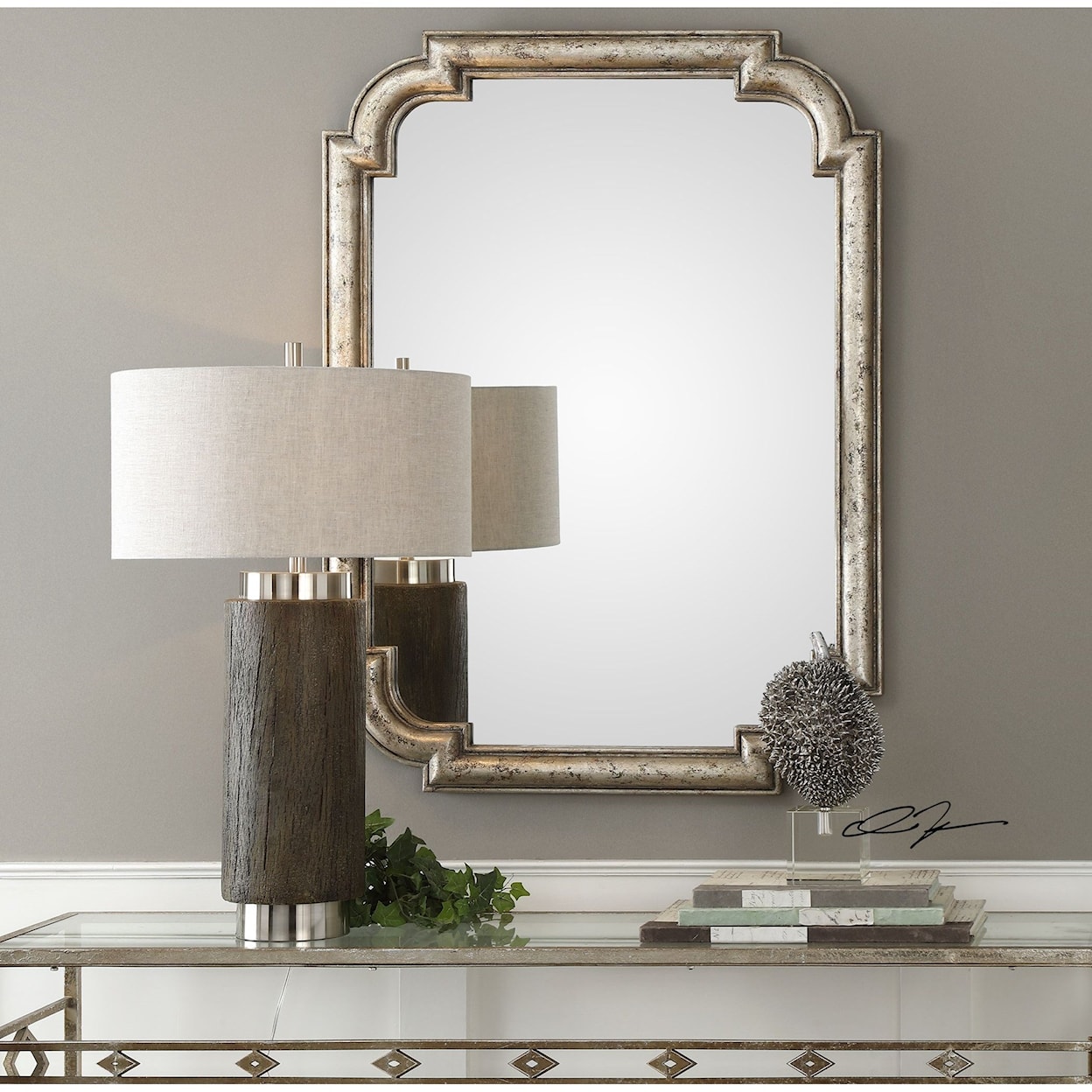 Uttermost Mirrors - Oval Calanna Antique Silver Mirror