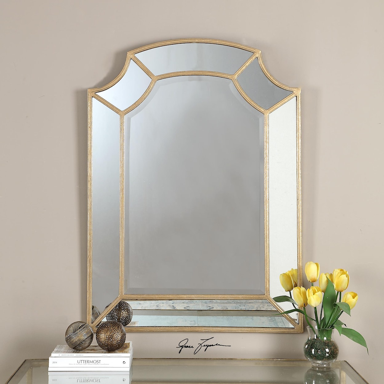 Uttermost Arched Mirror Francoli Gold Arch Mirror