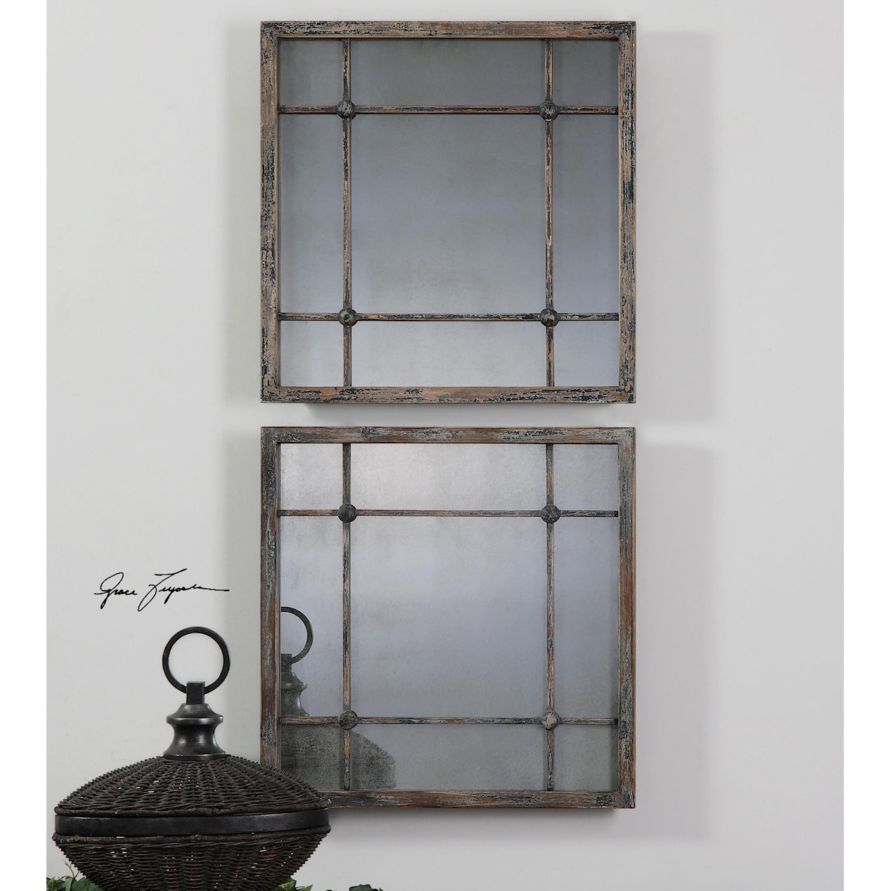 Uttermost Mirrors Saragano Square Mirrors Set of 2