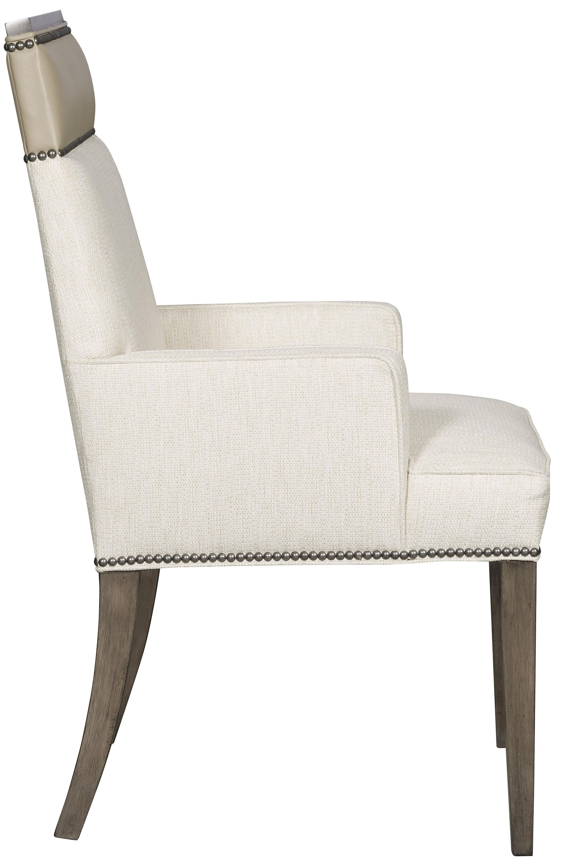Vanguard Furniture Bradford 248179447 Arm Chair with Leather Trim Baer's Furniture Dining