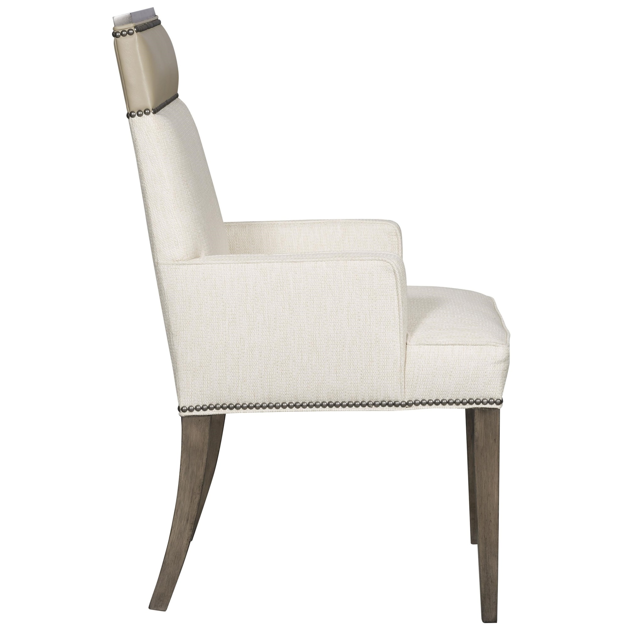 Vanguard Furniture Bradford 248179447 Arm Chair with Leather Trim | Baer's Furniture | Dining ...