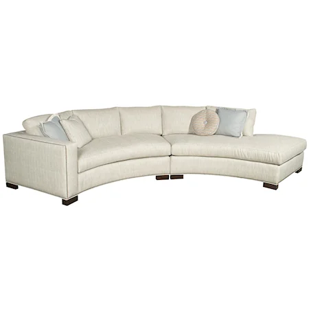 Curved One Arm Bennett Sectional with Chaise