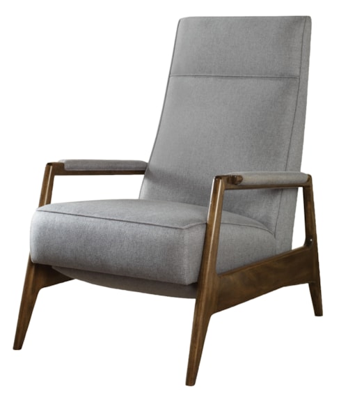 Contemporary Woodley Recliner with Exposed Wood Arms