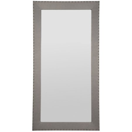 Corinithian Club Upholstered Floor Mirror