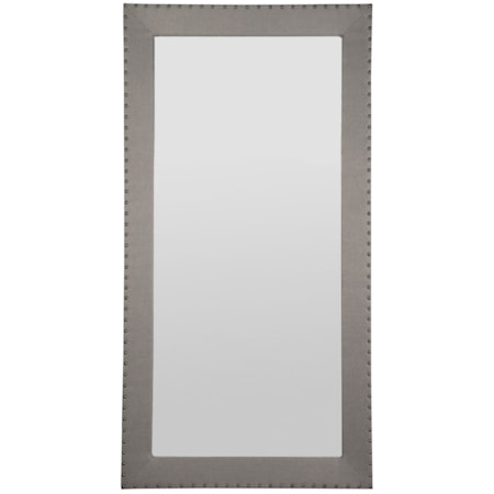Corinithian Club Upholstered Floor Mirror