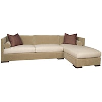 Contemporary Oakwood Sectional with Chaise