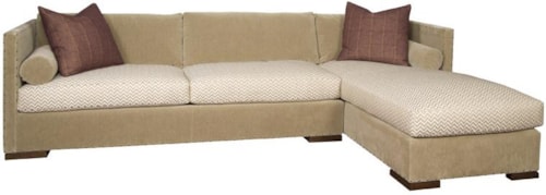 Contemporary Oakwood Sectional with Chaise