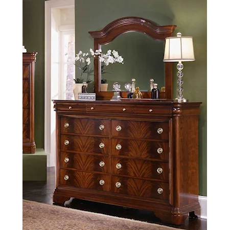 Cherry Dresser and Dresser Mirror