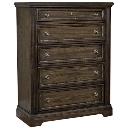 Traditional Chest - 5 Drawer with Egg-and-Dart Molding