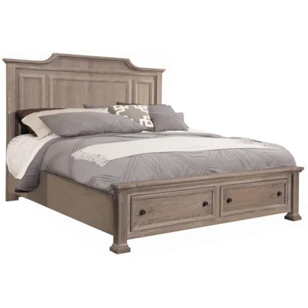 Queen Mansion Storage Bed with 2 Footboard Drawers