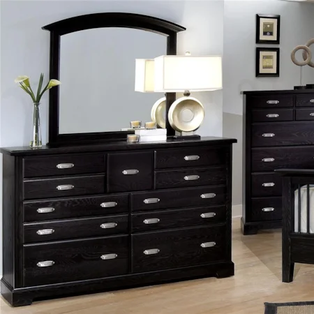 7 Drawer Dresser & Landscape Mirror Combo