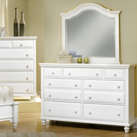 Triple Dresser & Arched Mirror Combo