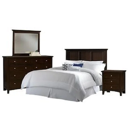 Queen Mansion Headboard Only, 8 Drawer Dresser, Landscape Mirror, 2 Drawer Nightstand