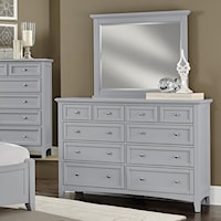 Transitional 8-Drawer Dresser & Landscape Mirror