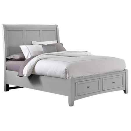 Queen Sleigh Storage Bed with 2 Drawers