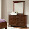 Vaughan-Bassett Bunkhouse Double Dresser & Small Landscape Mirror