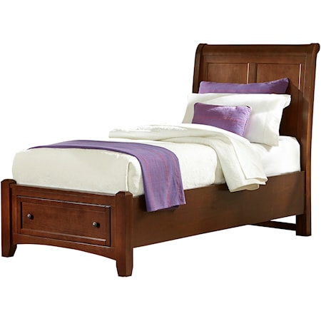 Twin Sleigh Storage Bed with 1 Drawer