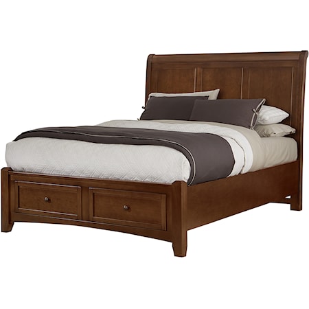 Queen Sleigh Storage Bed with 2 Drawers